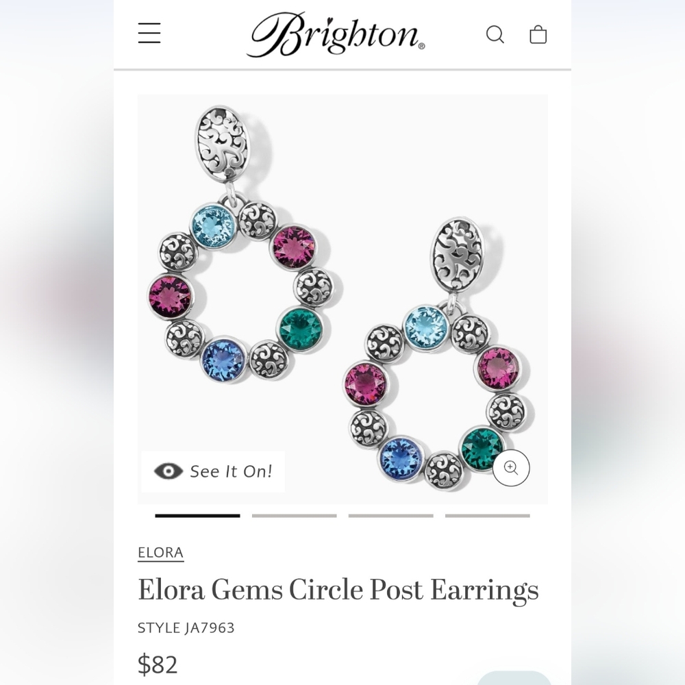 Brighton Elora Gems Circle Crystal Earrings